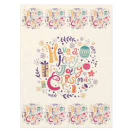 Farbenfrohe Retro Holly Jolly Weihnachts-Design Tischdecke