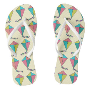 Farbenfrohe Retro Kite Muster Flip Flops