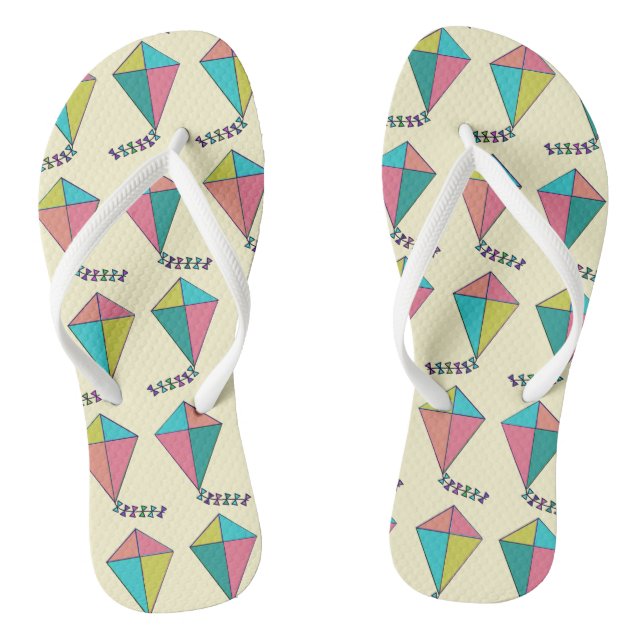 Farbenfrohe Retro Kite Muster Flip Flops (Fußbett)