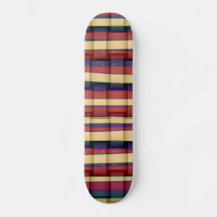 Farbenfrohe Retro-Kunststreifen Grafik-Design 2 Skateboard