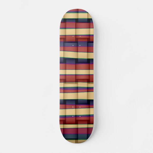 Farbenfrohe Retro-Kunststreifen Grafik-Design 2 Skateboard (Vorderseite)