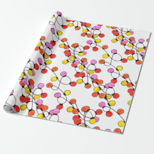 Farbenfrohe Retro-Lichterkette Geschenkpapier