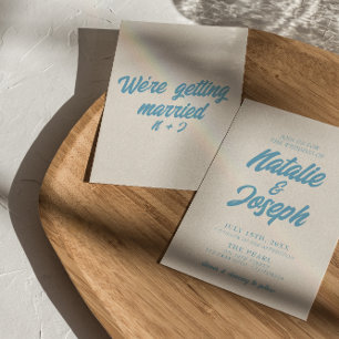 Farbenfrohe Retro Minimaler Spaß Moderne Hochzeit Einladung