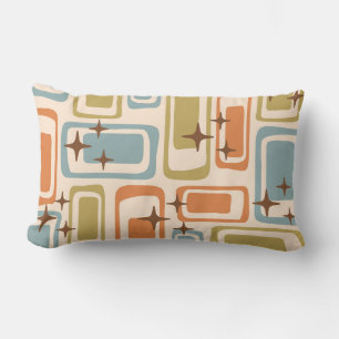 Farbenfrohe Retro Mitte des Jahrhunderts Moderne A Lendenkissen