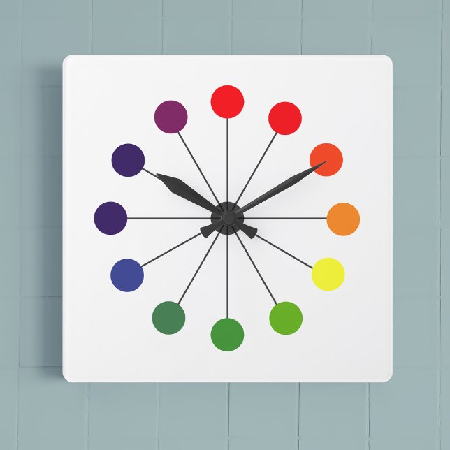 Farbenfrohe Retro Mitte Jahrhundert Moderne Uhr (Fun and colorful mid century inspired clock)