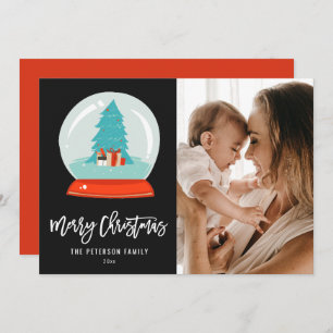 Farbenfrohe Retro Moderne Baumschneedecke Mitte de Feiertagskarte