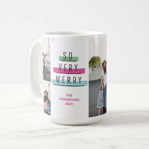 Farbenfrohe Retro Multi Foto Foto Tasse