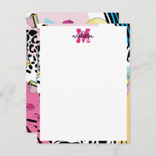 Farbenfrohe Retro-Muster der 1990er Jahre Mitteilungskarte