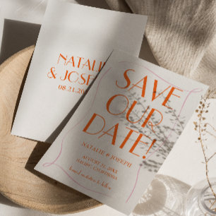 Farbenfrohe Retro Niedlich Bright Vintage Einzigar Save The Date