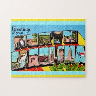 Farbenfrohe Retro North Carolina Puzzle