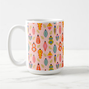 Farbenfrohe Retro-Ornamente Weihnachtsmuster Kaffeetasse