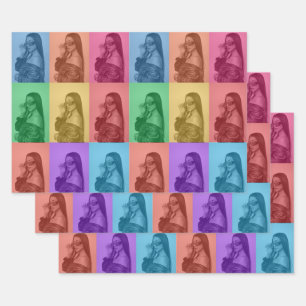 Farbenfrohe Retro Pop Modernes Foto Grill Geschenkpapier Set