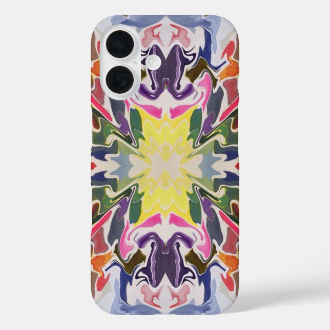 Farbenfrohe Retro Psychedelic Kaleidoskop Abstrakt Case-Mate iPhone Hülle (Rückseite)