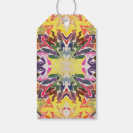 Farbenfrohe Retro Psychedelic Kaleidoskop Abstrakt Geschenkanhänger