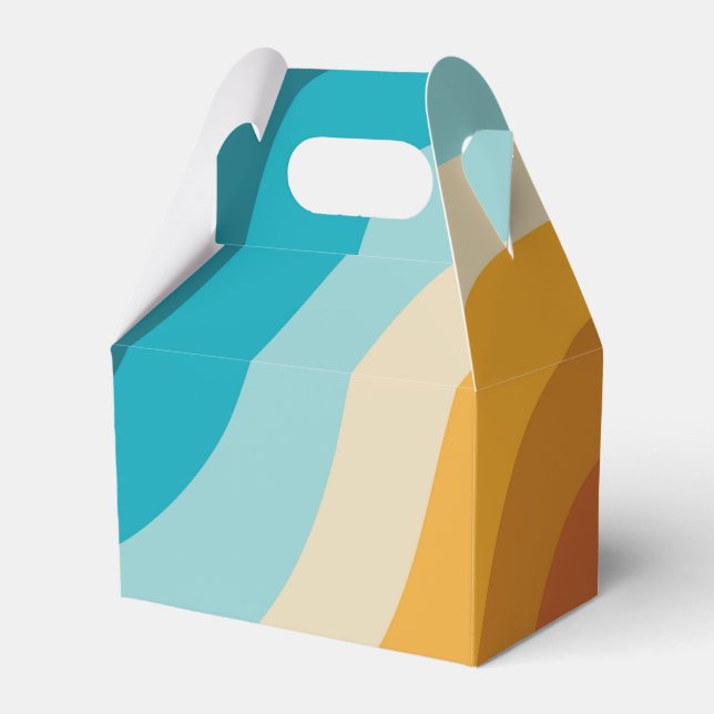 Farbenfrohe Retro-Regenbogen-Abstrakte Wellen Geschenkschachtel (Vorderseite)