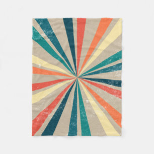 Farbenfrohe Retro-Regenbogen-Sonnenbrust Fleecedecke