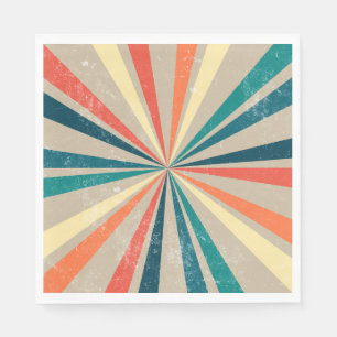Farbenfrohe Retro-Regenbogen-Sonnenbrust Serviette