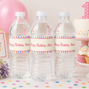Farbenfrohe Retro-Regenbogenfarben Wasser Etikett