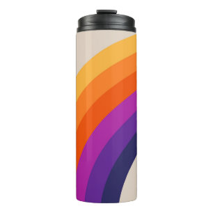 Farbenfrohe Retro-Regenbogenkunst Thermosbecher