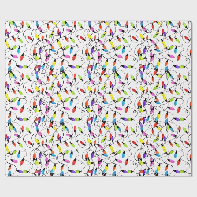 Farbenfrohe Retro-Saitenleuchten Geschenkpapier (Flach)