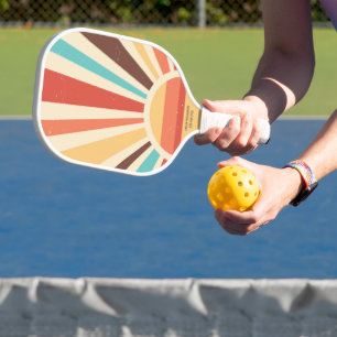 Farbenfrohe Retro-Sonne löst benutzerdefinierten T Pickleball Schläger
