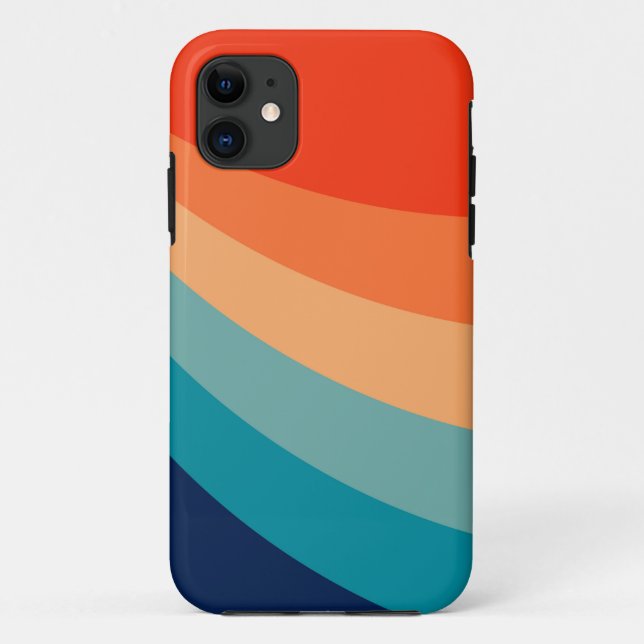 Farbenfrohe Retro-Sonnenstrahlen Case-Mate iPhone Hülle (Rückseite)