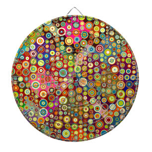 Farbenfrohe Retro Spots + Ihre Idee Dartscheibe