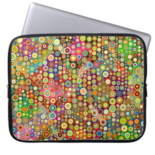 Farbenfrohe Retro Spots + Ihre Idee Laptopschutzhülle