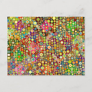 Farbenfrohe Retro Spots + Ihre Idee Postkarte