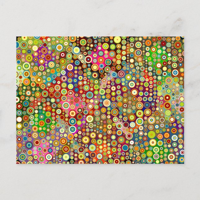 Farbenfrohe Retro Spots + Ihre Idee Postkarte (Vorderseite)