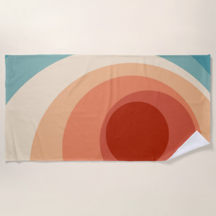 Farbenfrohe Retro-Stil Kreise Design Strandtuch