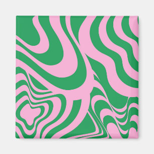 Farbenfrohe Retro Swirl Groovy Y2K Muster Magnet