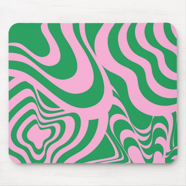 Farbenfrohe Retro Swirl Groovy Y2K Muster Mousepad (Vorne)
