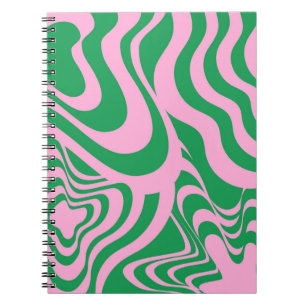 Farbenfrohe Retro Swirl Groovy Y2K Muster Notizblock