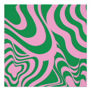 Farbenfrohe Retro Swirl Groovy Y2K Muster Poster