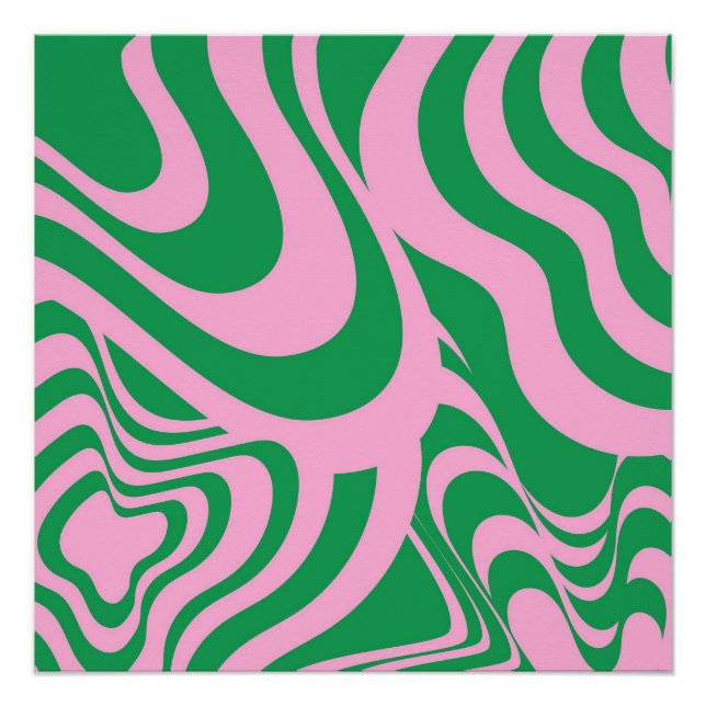 Farbenfrohe Retro Swirl Groovy Y2K Muster Poster (Vorderseite)