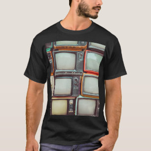 Farbenfrohe Retro-TV-Stapel, Vintag. T-Shirt