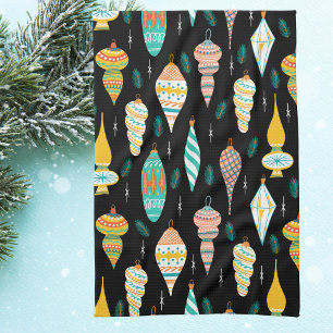 Farbenfrohe Retro Vintage Weihnachtsdekoration Süß Geschirrtuch
