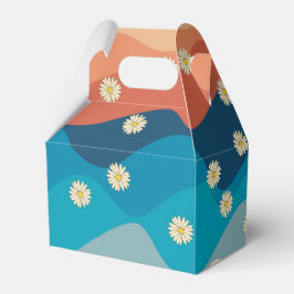 Farbenfrohe Retro Waves & Daisises Muster Geschenkschachtel