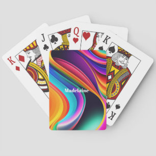 Farbenfrohe Retro Waves Persönliche Spielkarten