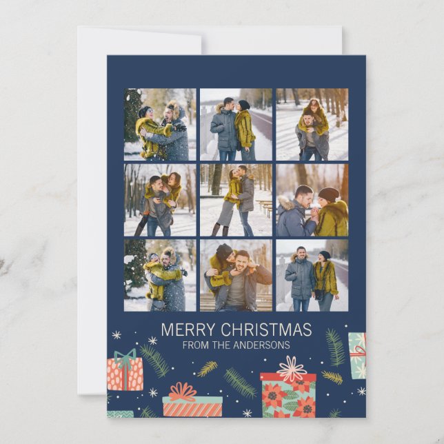 Farbenfrohe Retro Weihnachten Geschenkboxen 9 Foto (Vorderseite)