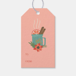 Farbenfrohe Retro Weihnachtsfeier Geschenkanhänger