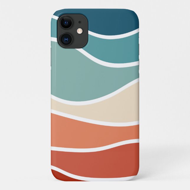 Farbenfrohe Retro-Wellen Case-Mate iPhone Hülle (Rückseite)
