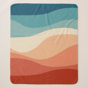 Farbenfrohe Retro-Wellen-Dekoration Sherpadecke