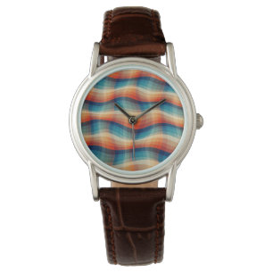 Farbenfrohe Retro-Wellen Vintage Armbanduhr