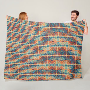 Farbenfrohe Retro-Wellen Vintage Fleecedecke
