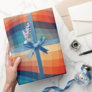 Farbenfrohe Retro-Wellen Vintage Geschenkpapier