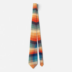 Farbenfrohe Retro-Wellen Vintage Krawatte