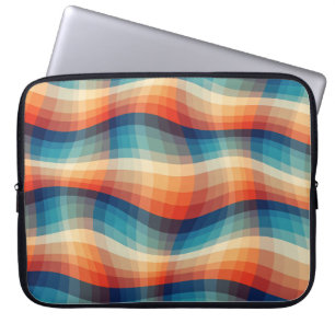 Farbenfrohe Retro-Wellen Vintage Laptopschutzhülle