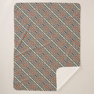 Farbenfrohe Retro-Wellen Vintage Sherpadecke